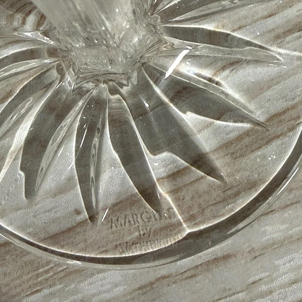 Set of 2 Marquis Waterford Brookside Crystal Cut Goblets / Wine Glasses